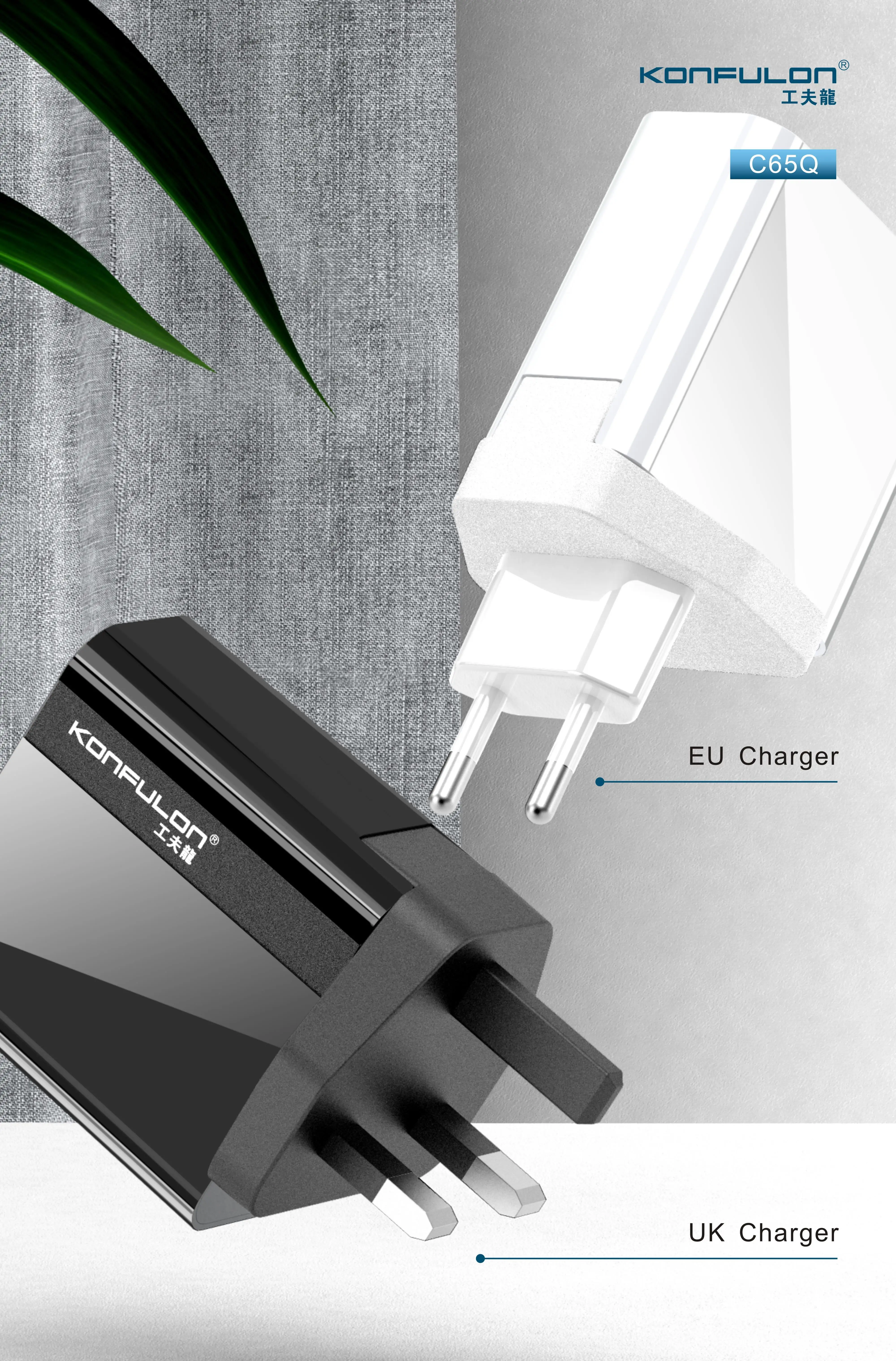 Konfulon двойной порт PD 20 Вт Быстрая зарядка 3 0 EU/US/UK складная вилка USB адаптер переменного тока быстрое зарядное устройство для мобильного