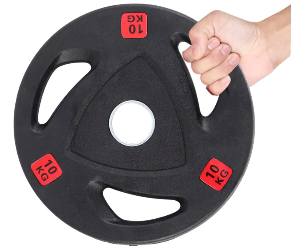 Rubber encased and cast iron discs Calibrated weight plates for barbell gym and home  fitness