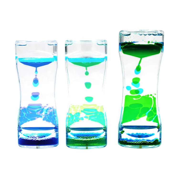 Dongguan Shanghao Colorful Liquid Motion Visual Slim Oil Acrylic Hourglass Timer