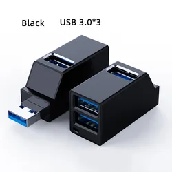 Amazon hot sale Mini Aluminum 3 port black gray usb 3.0 type-c hub for Mac PC Mobile phone