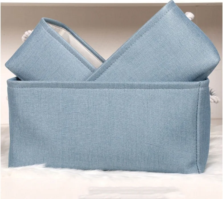 fabric storage basket children toys clothes linen storage basket bedroom foldable storage basket bin with cotton rope handle