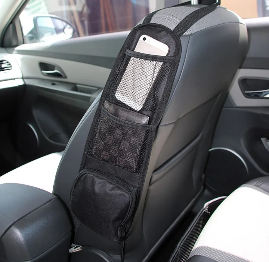 Automobile Seat Storage Hanging Bag Mesh Phone Drink Holder Car Seat Side Pocket Organizer