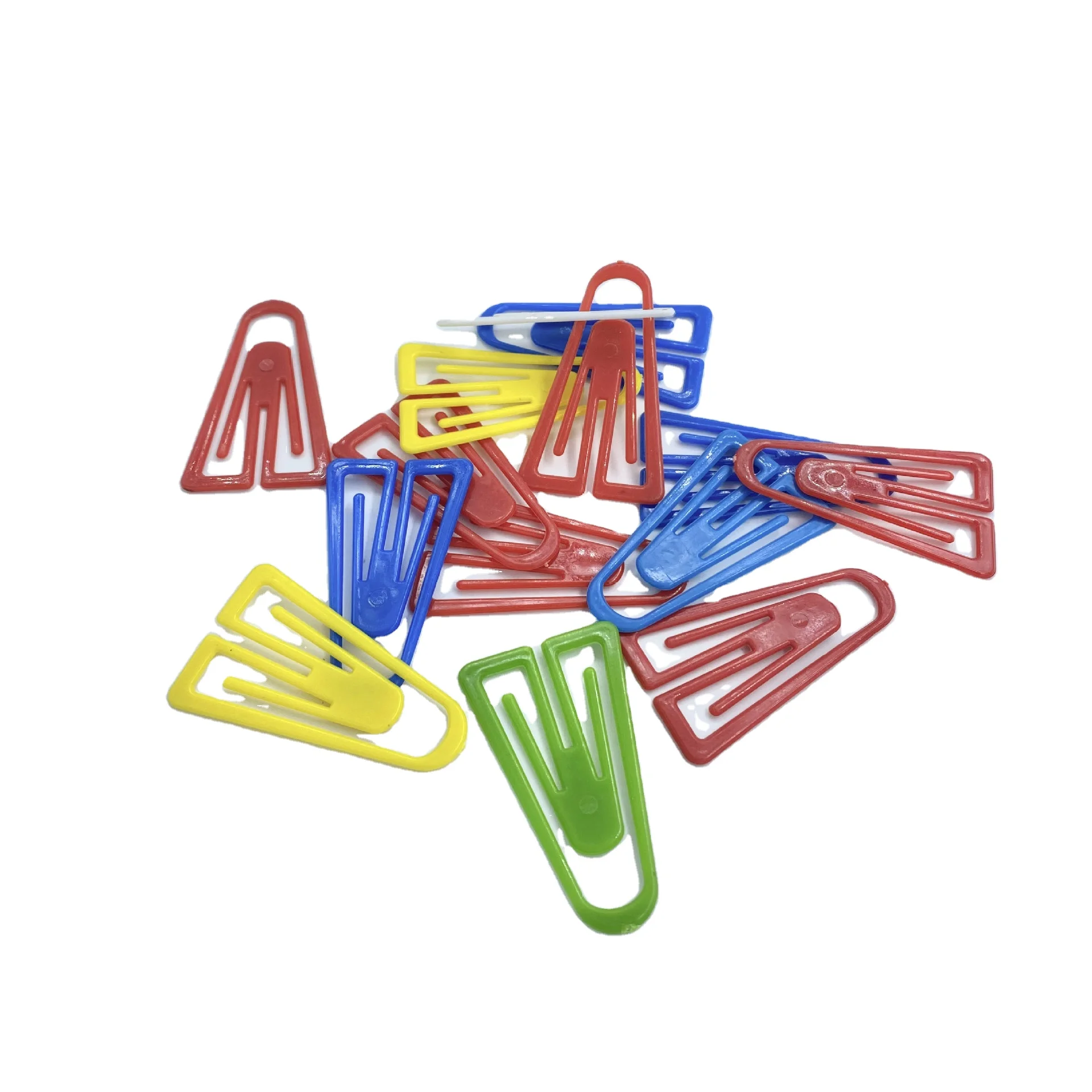2024 Customization Full Plastic Triangle Paper Clip Office Stationery Bookmark Creative Shaped Color Paper Clip