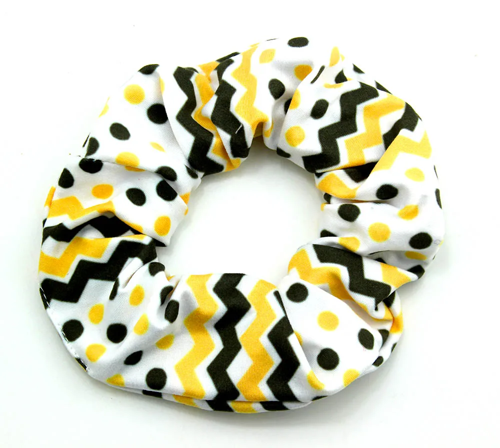 5.5' sport hair scrunchies black gold yellow elastic hair pony for girl hair accessories