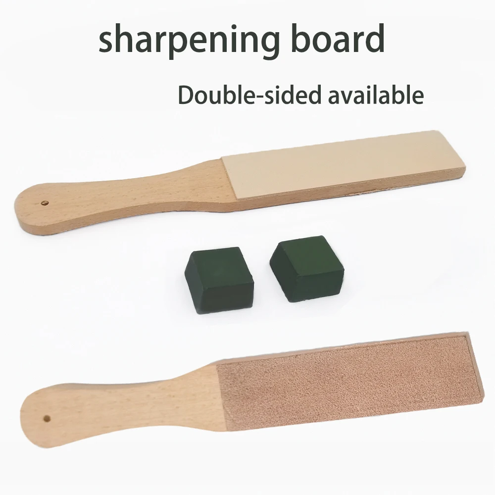 Leather craft Knife Sharpener Polishing Tool Wooden Handle Leather Sharpening Tools Strop Handmade Razors Polishing Board