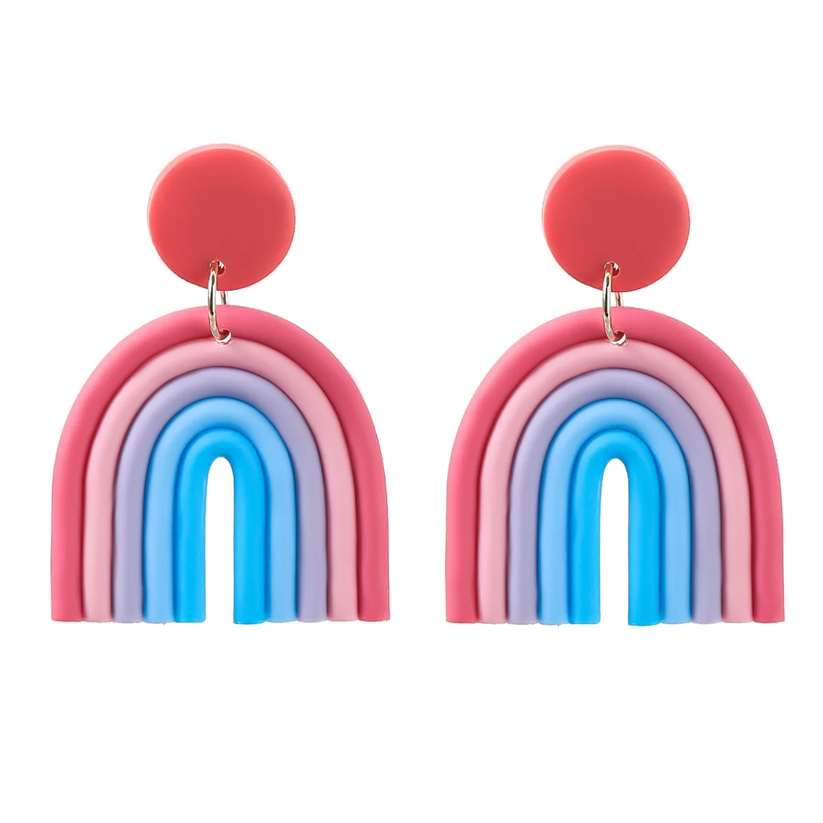Fast Dispatch Sample Available Ecommerce goods Multi Color Clay Women Earrings Rainbow Accessories