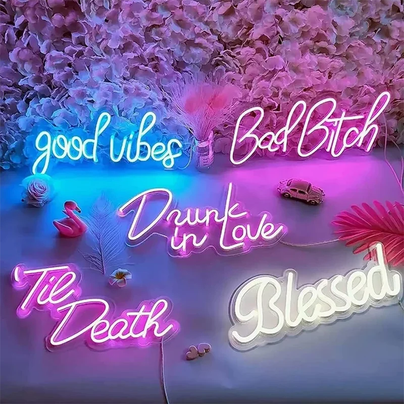 Fast Delivery Dropshipping Decoracion Acrylic Neon Light Sign Custom Logo Custom Led Neon Sign Drop Shipping For Party