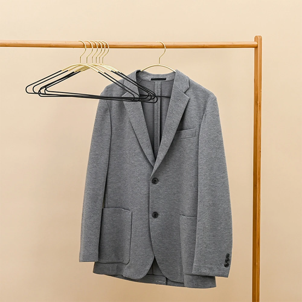 LINDON Heavy Duty Non Slip Vinyl Coated Gold Space Saving Metal Clothes Hangers