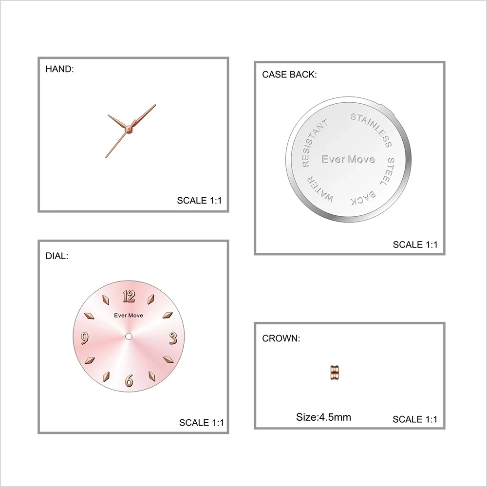 Replaceable Zigrinate Bezel Genuine Leather Women Watch Set Montre Bracelet Femme Reloj De Mujer