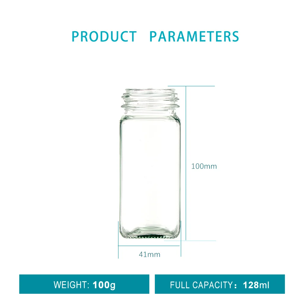 Glass Food Bottle Jar 120ml Bean Rice Candy Fruit Storage Bin Glass Food Containers for Kitchen Refrigerator
