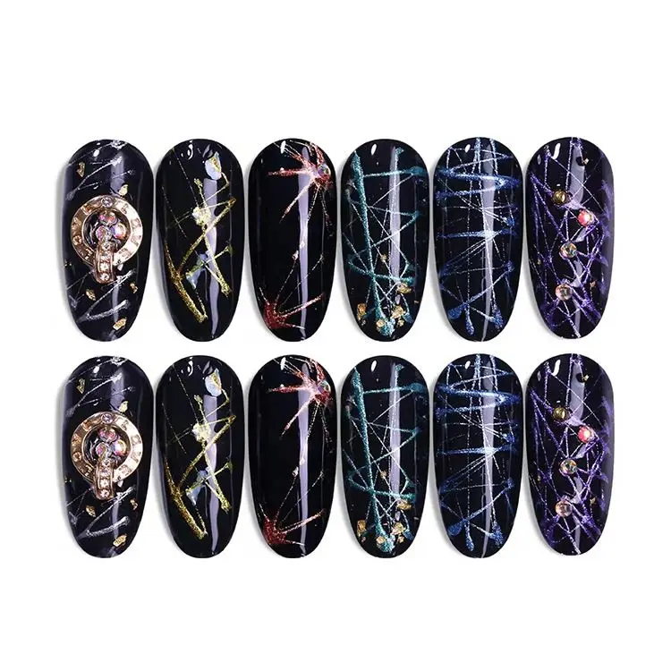 Wholesale Custom Private Label 30ml 6 Colors Nail Art Design Uv/led Gel Art Paint Soak Off Metal Painting Gel Polish