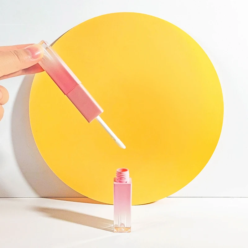 New Rose Gold Custom Double Sided Lip Gloss Container With Applicator Dual Ended Lip Gloss Tube Packaging