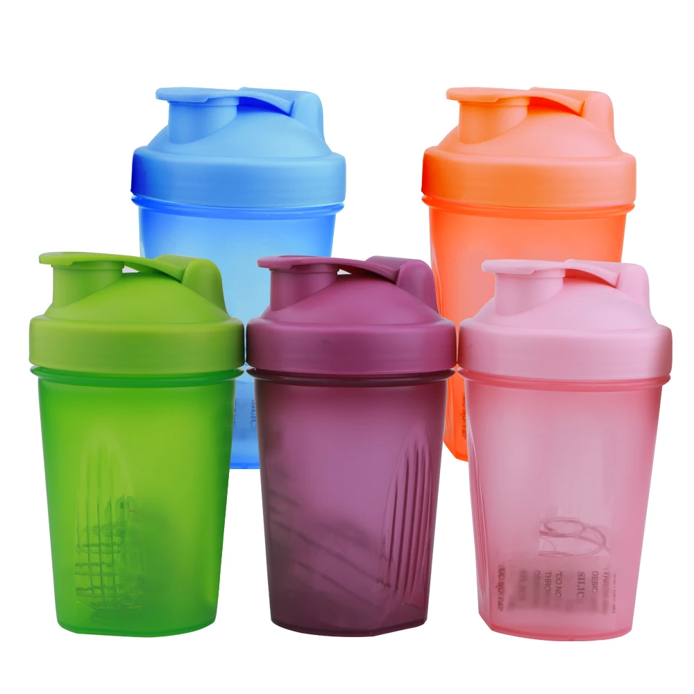 Plastic Protein Shaker  400ML Sport Cutsomize BPA Free  Blank  Shaker Bottle Gym Blender