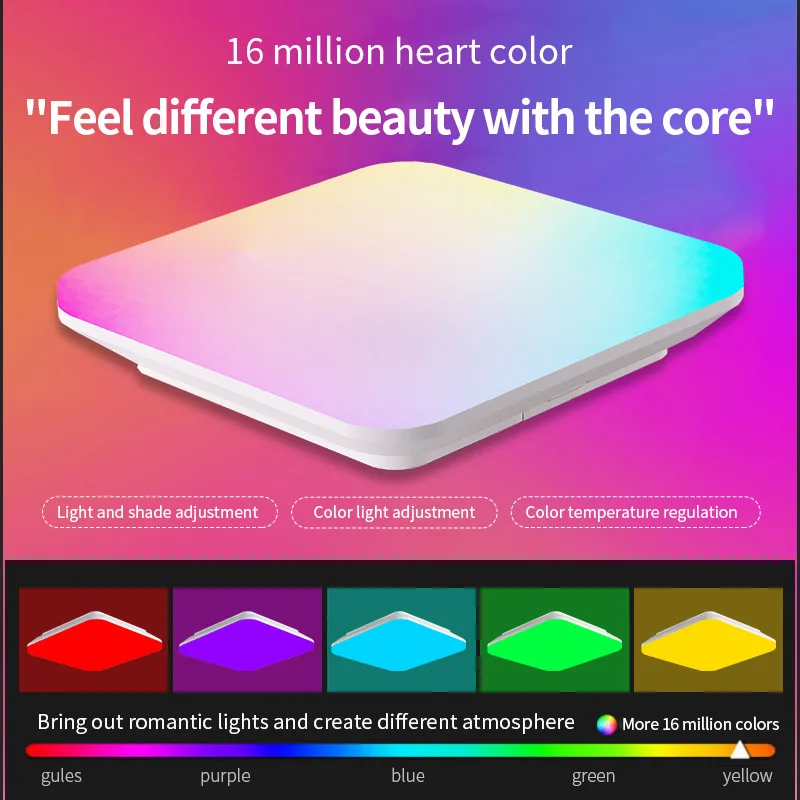 Zigbee Smart Home Sound Control Ultra Thin Panel Led IP68 Color LED Tuya Zigbeeol Wireless Smart Ceiling Light