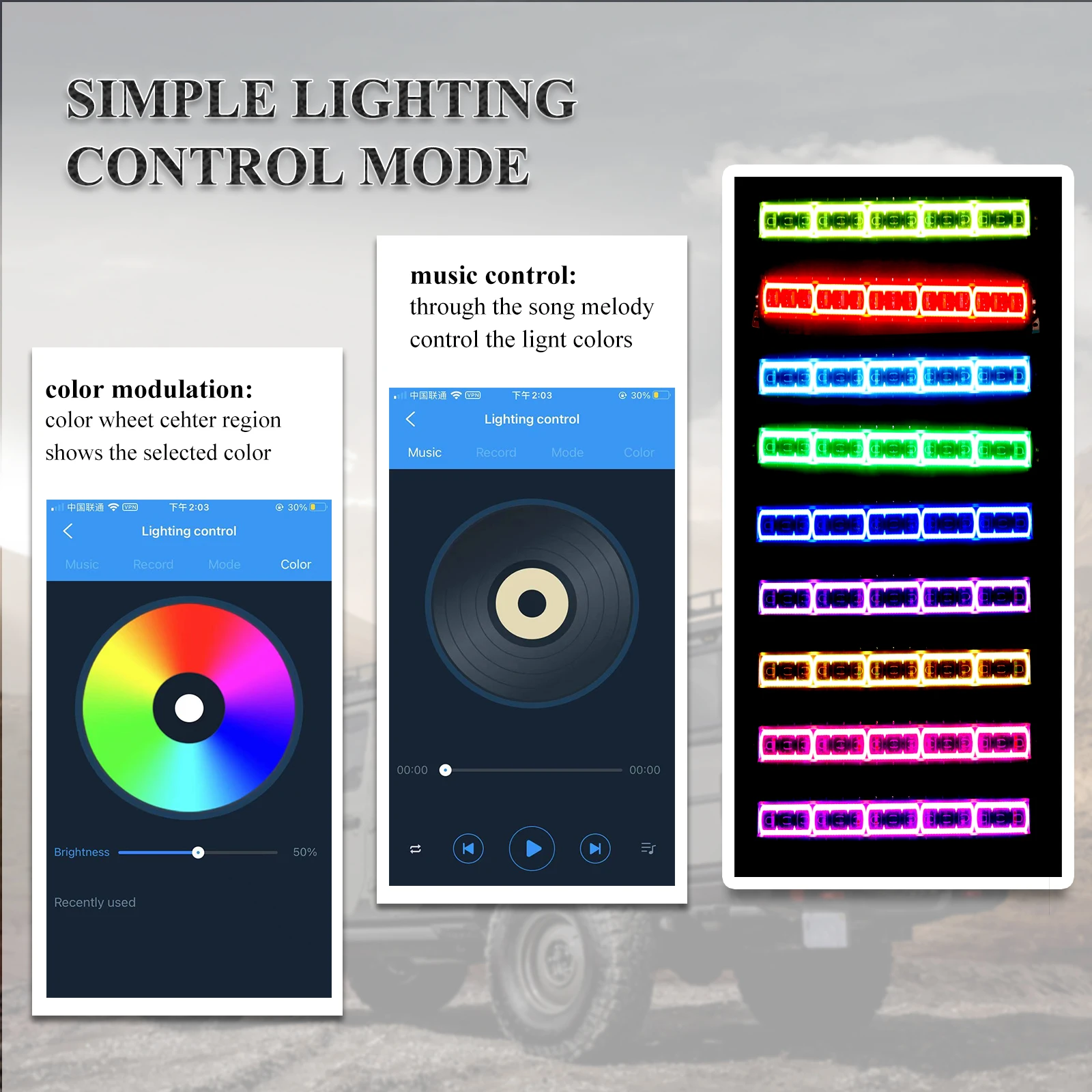 Newway heavy duty  IP68 12V 24V spot flood beam light  22 32 42 52 inch Truck Offroad led light bar RGB light bar