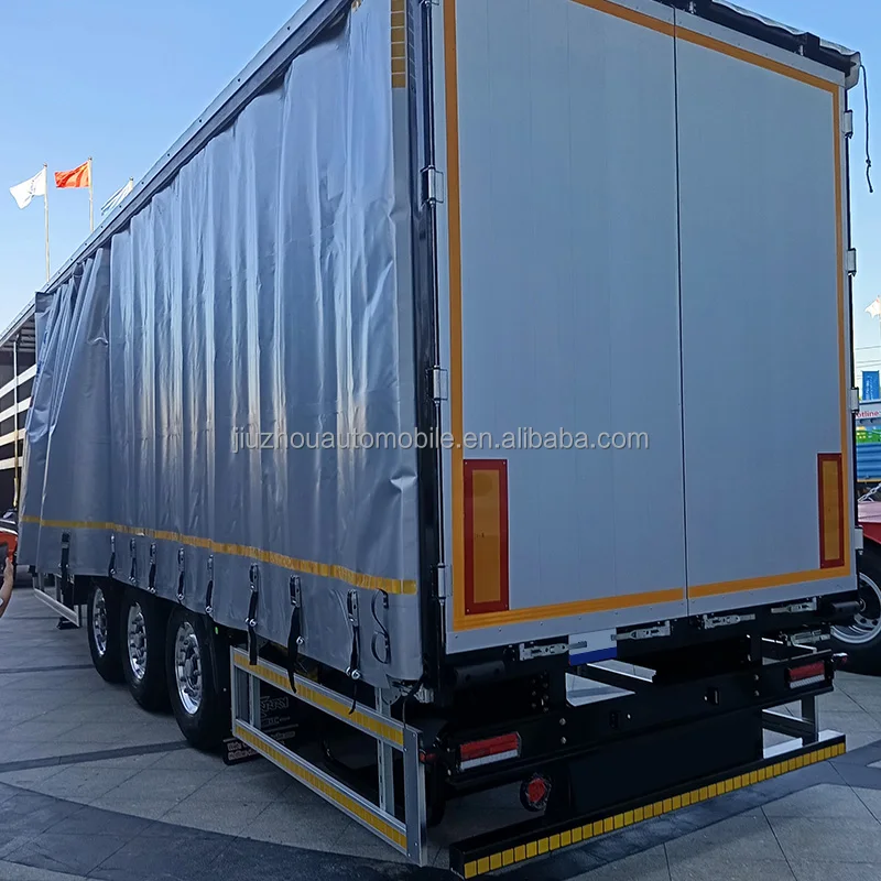 High Quality Steel Semi Trailer 20-60 Ton Payload with Curtain Side and Roller Shutters 2-3 Axles 20ft-40ft Box Truck Trailers