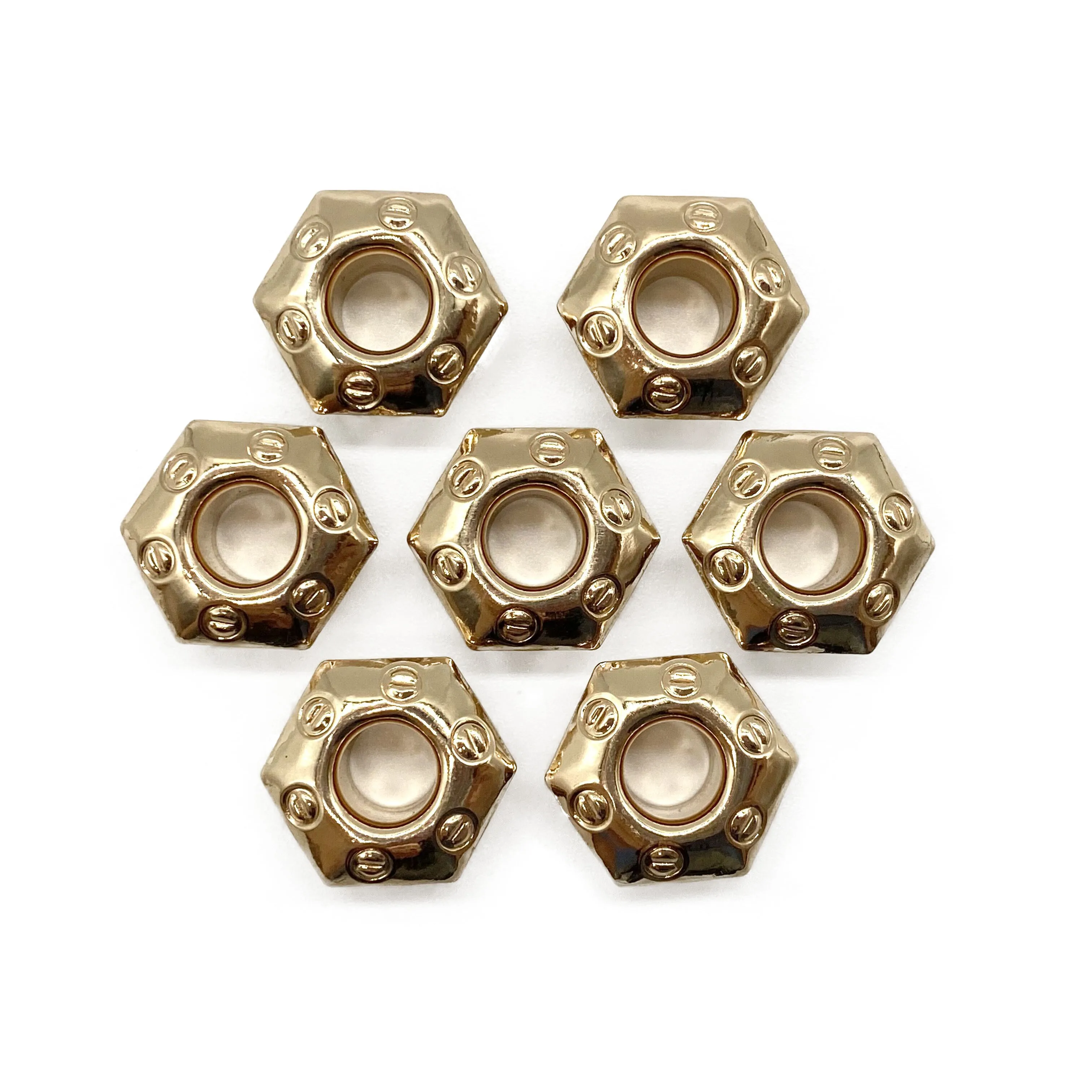 5mm Custom Logo hexagon grommet eyelets  for bag shoe and garment accessory
