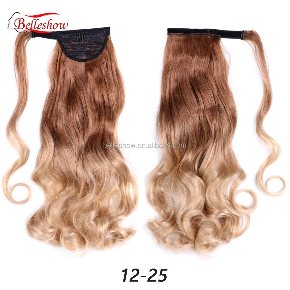 Wholesale Grey Curl Natural Wave Claw-clip Drawstring Ponytail Extension Hairpiece Synthetic Hair Ponytails