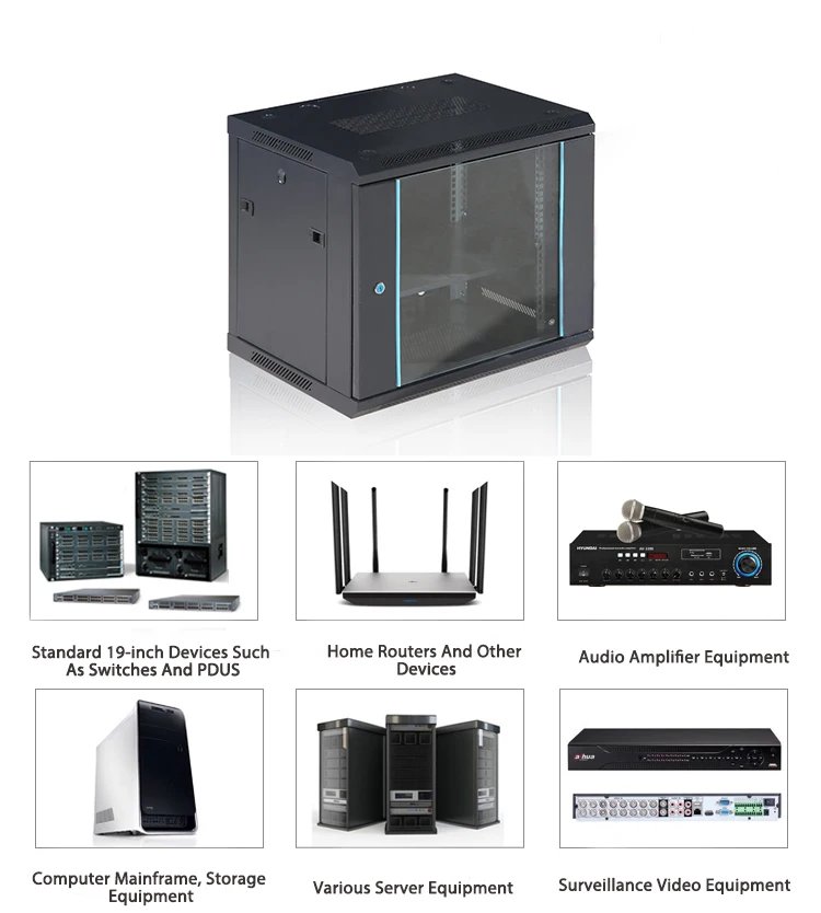 Роскошный настенный серверный шкаф 18 U для передачи данных, стеллаж для сетевого шкафа в сборе