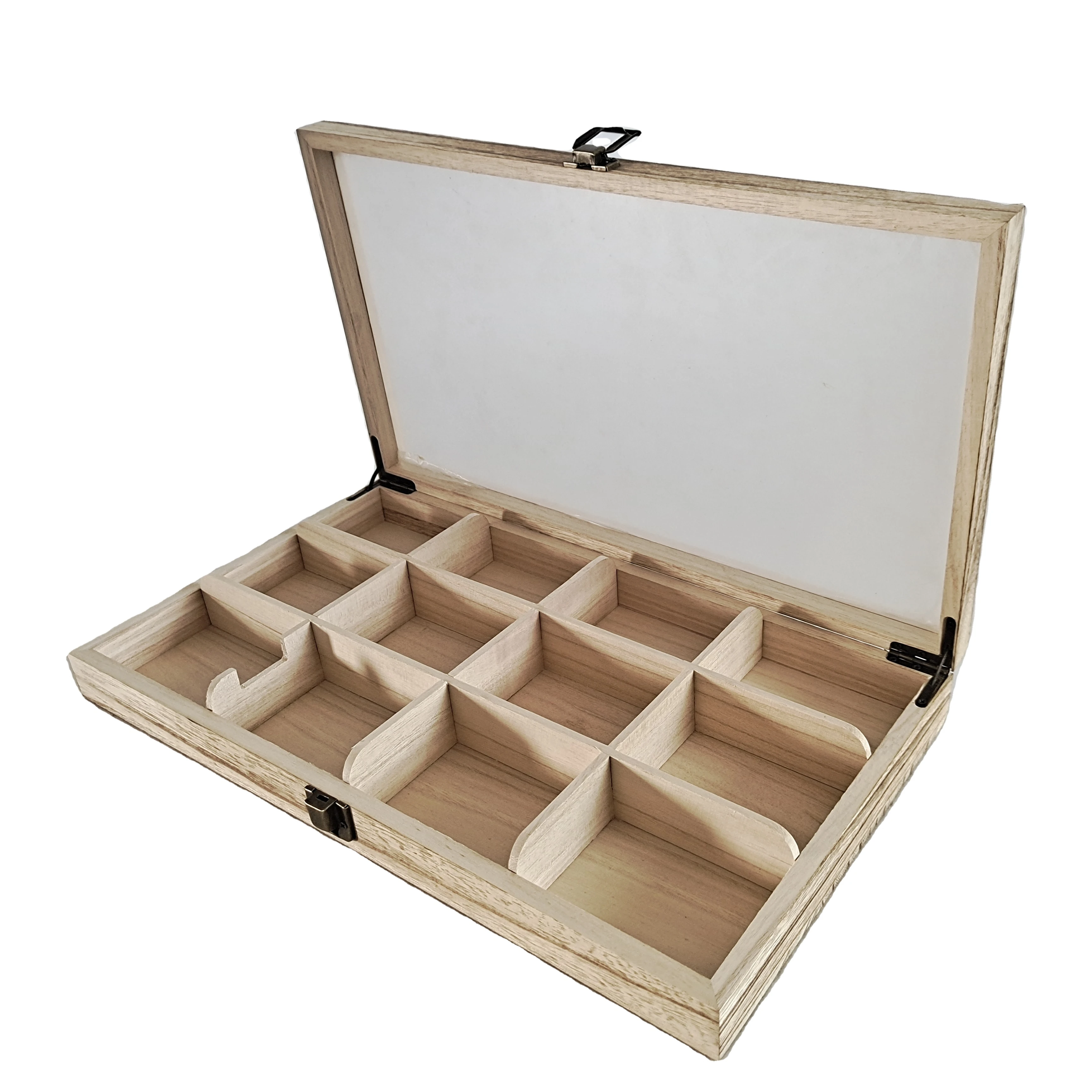 Factory Supply Custom Divided Wooden Boxes for tea With 6/9/12 Compartments