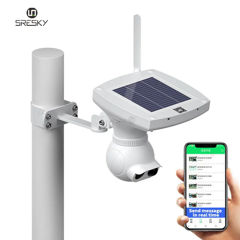
IP 65 street pole lamp solar PIR camera with led street light 