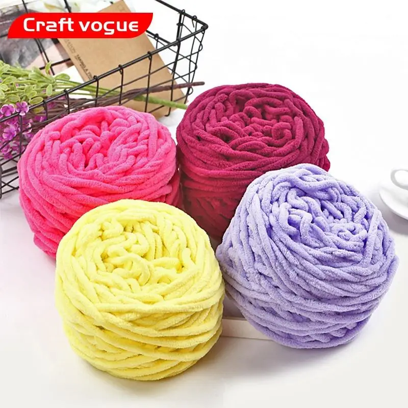Chinese manufacturer Novelty fancy super soft Crochet Knitting chunky chenille yarn handmade blankets crafts