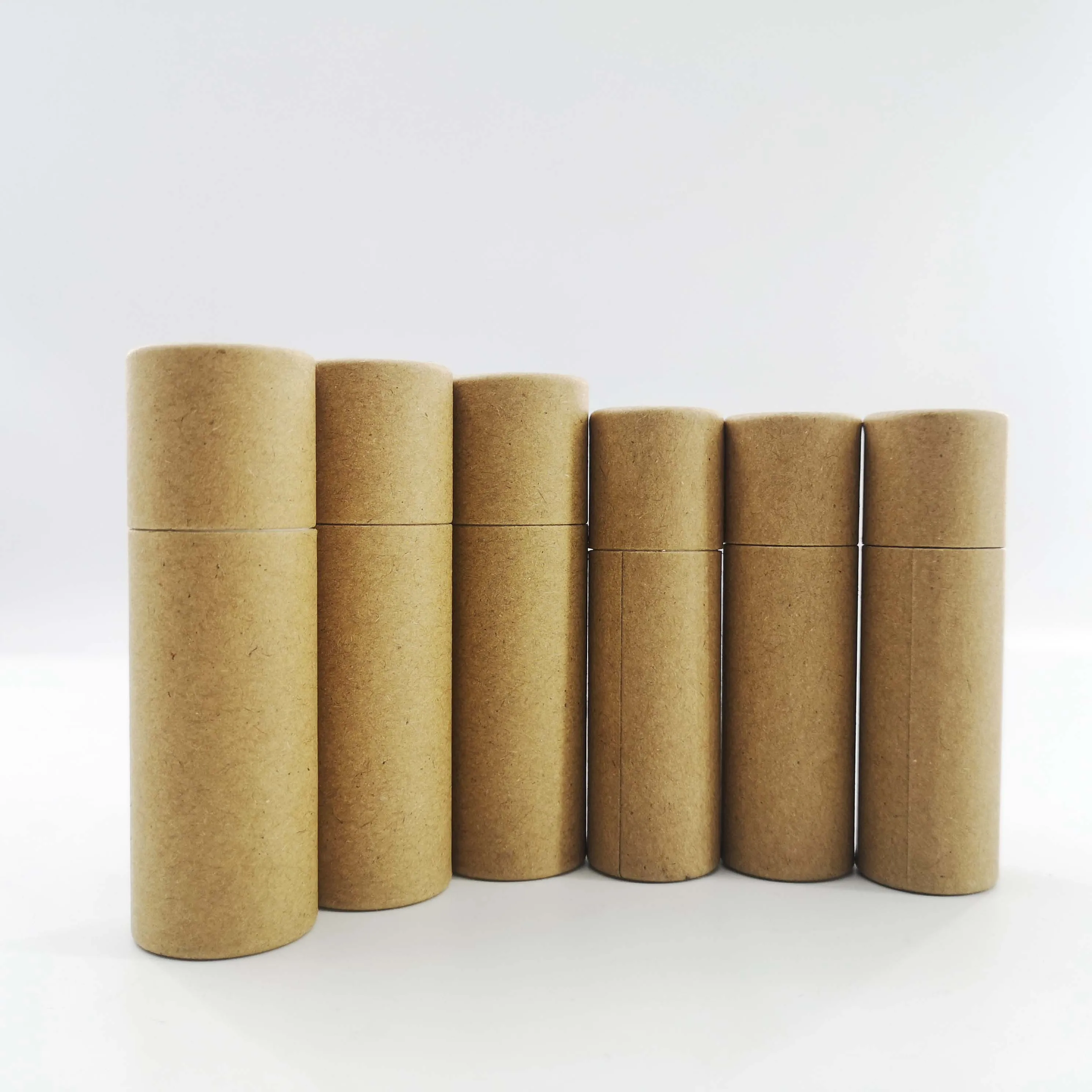 Biodegradable 2oz Kraft Cardboard Lip Balm Deodorant Stick Container Packaging Push up Paper Tube