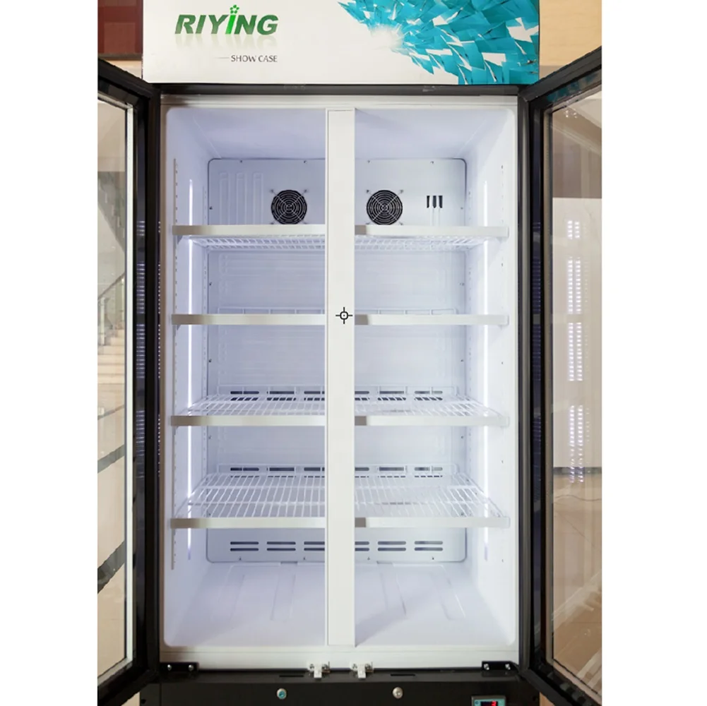 Supermarket Showcase 2 Door Upright Chiller Refrigerated Display Case