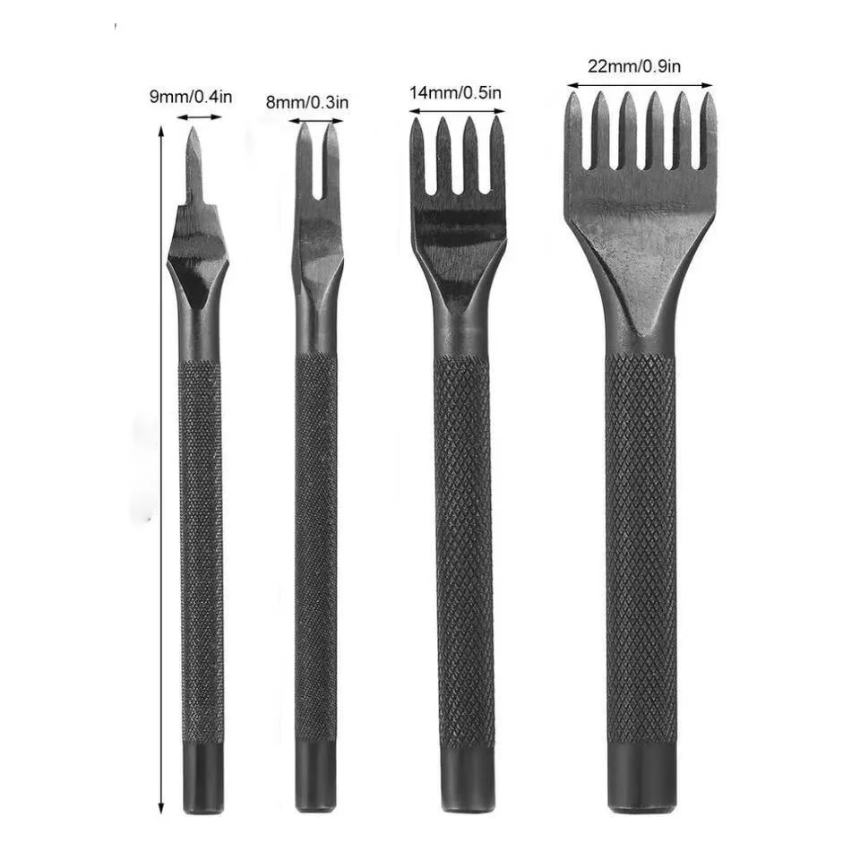 Black non-slip diamond cut DIY leather tool leather oblique flat cut electroplating white hand-stitched diamond cut punch hole