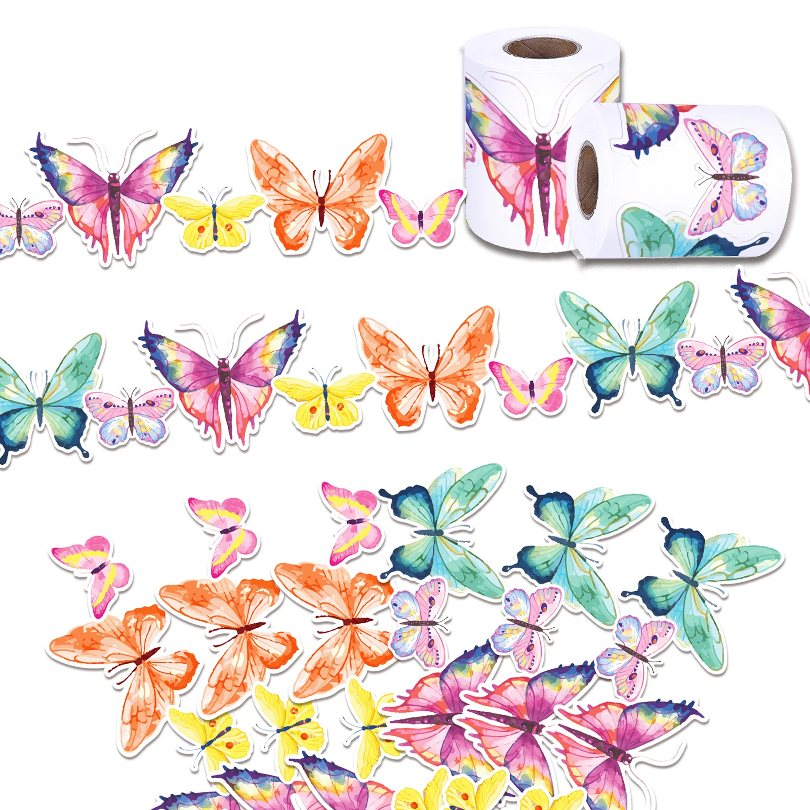 Huancai Spring Butterfly Bulletin Board Border Chalkboard Trim Stickers Roll Self Adhesive Decals for School Party Supplies