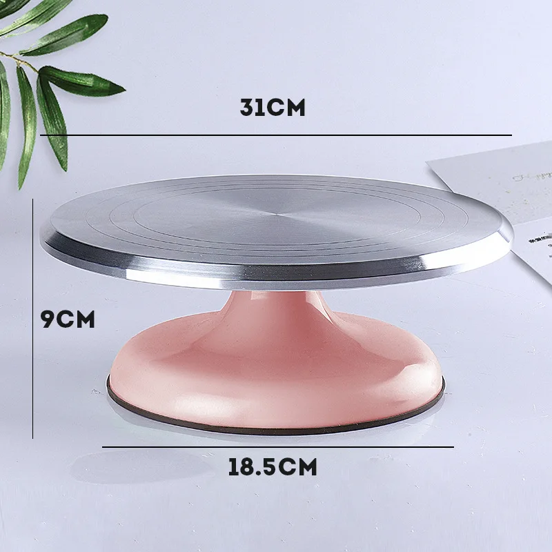 Factory Price 12 inch 1.1kg Revolving Cake Stand Turntable Rotating with Non-Slip Rubber Bottom Aluminium Alloy Cake Stand