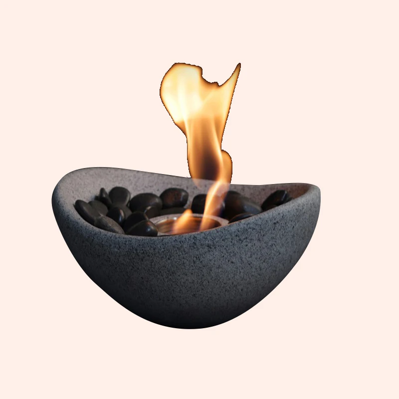 Modern Black Table Top Bio Fireplace Glass With Free Spare Parts And Online Technical Support Service