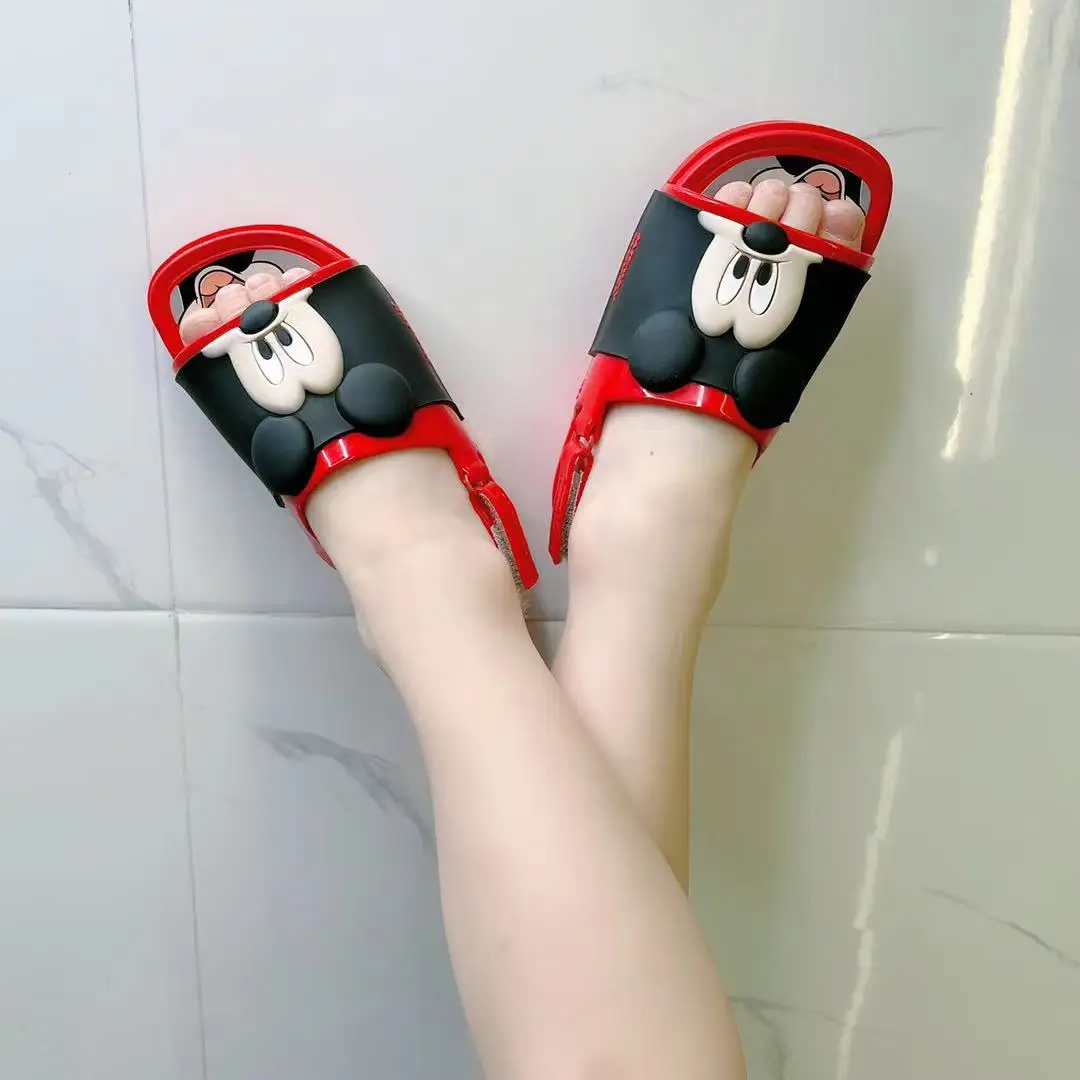 Сандалии принцессы с кристаллами для мальчиков и девочек, детские сандалии-желе с мягкой нескользящей подошвой