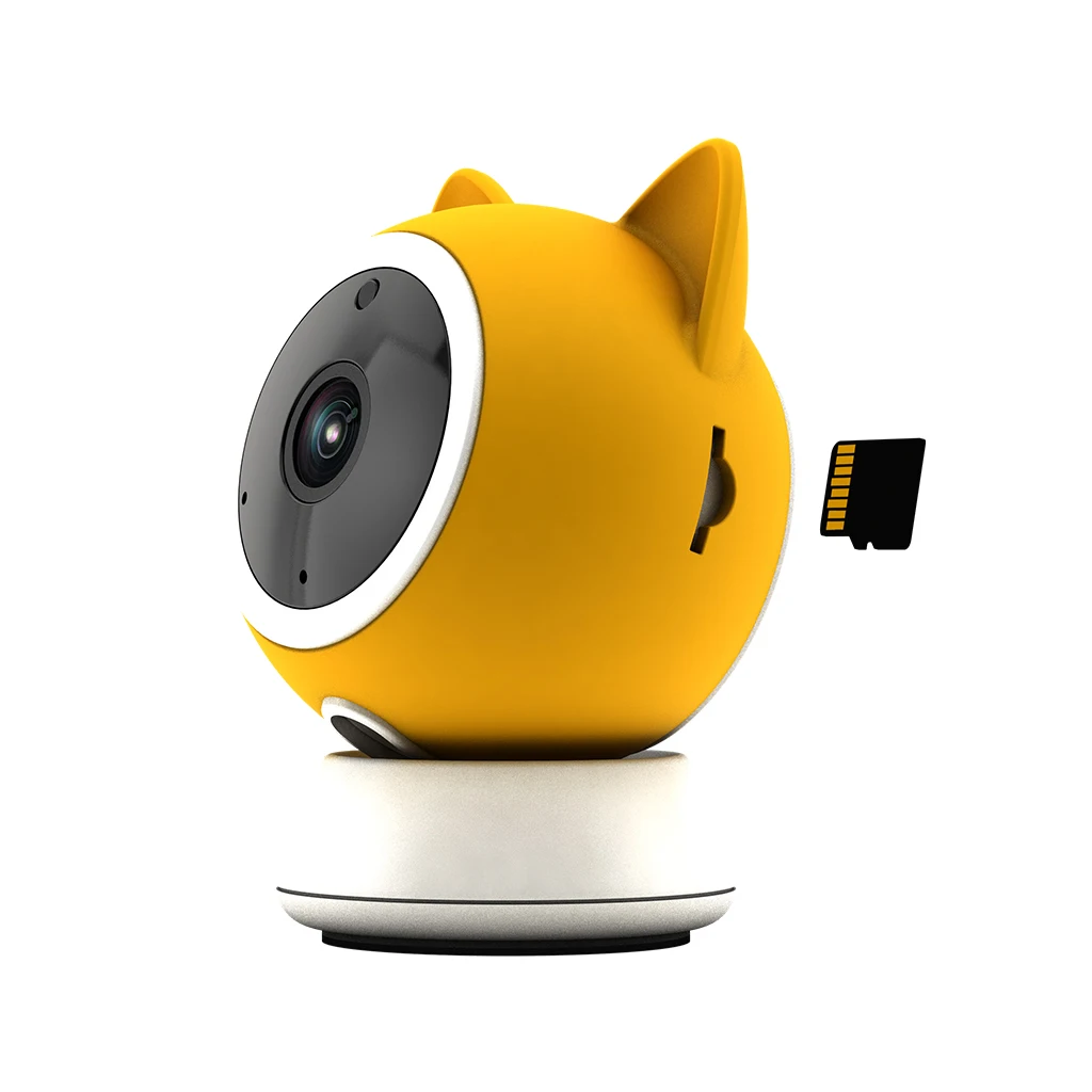 Wi-Fi Home Security Pet Camera for Dog or Cat, Motion Detection &  Tracking, Night Vision Compatible with Alexa & Google