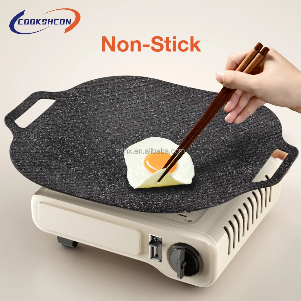 Aluminum forged square grill pan with non stick marble stone coating BBQ Grill Pan Korea Stone Bbq Pan