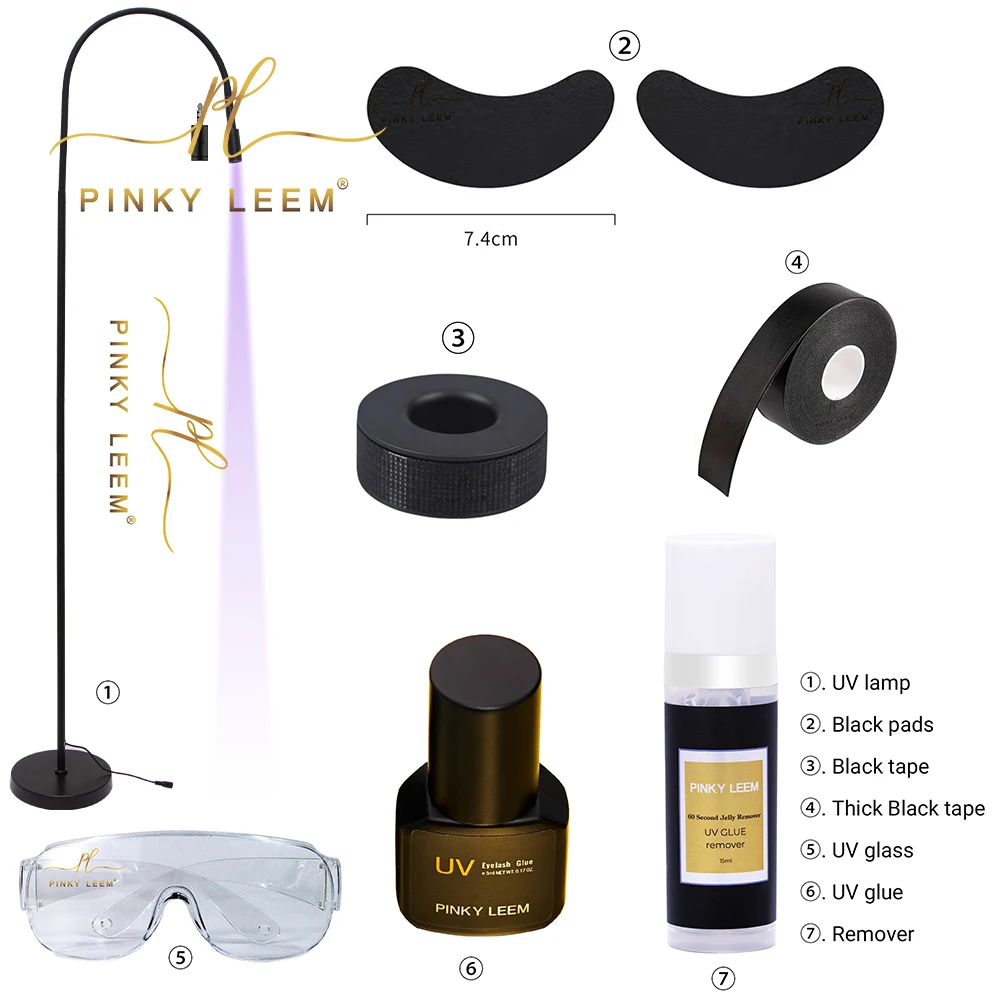 Pinky leem Wholesale Private label lampade uv lash white uv neon lash extensions uv lash system s6 complete set