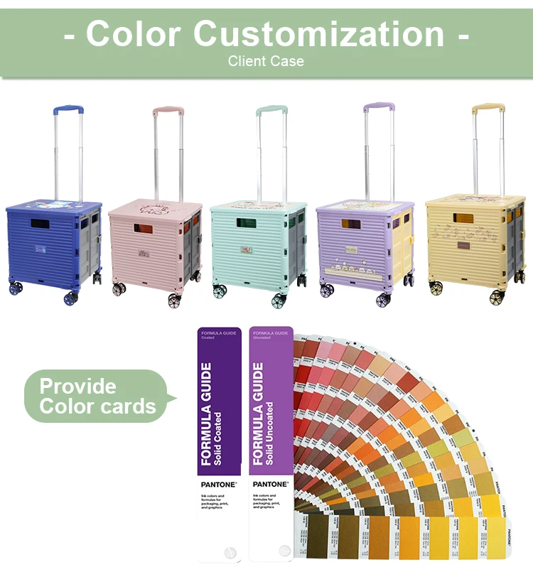 Baoyu Wholesale Eco Friendly Foldable Supermarket Trolleys Grocery Shopping Cart Portable Folding Shopping Trolley Cart