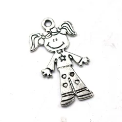 Suntown Kids Accessories Girl Pendant Jewelry Baby Girl Charm Silver Jewelry Alloy Jewellery For Bracelets Bangle Charms Joyeria