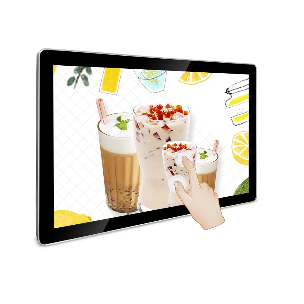 Commercial Playing Monitor Ultra Thin Digital Signage Screen Wall Mount Lcd Advertising Display Digital Signage Black