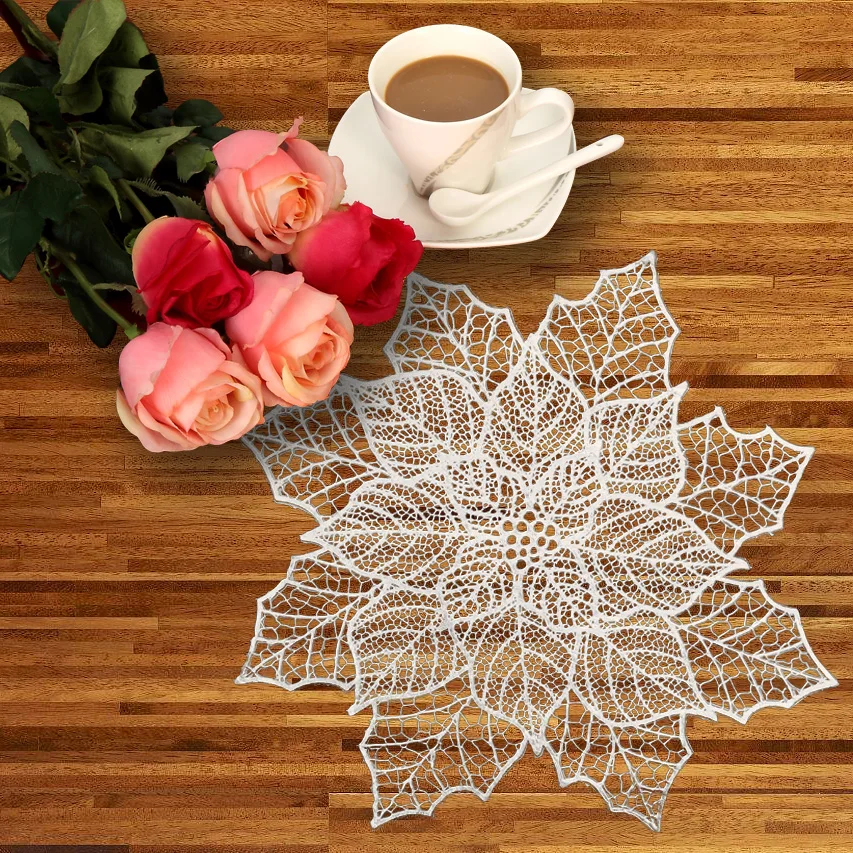 Dinning Table Placemat, Hollow Flower Table Mat Cup Plate Pad Coaster Anti-Skid