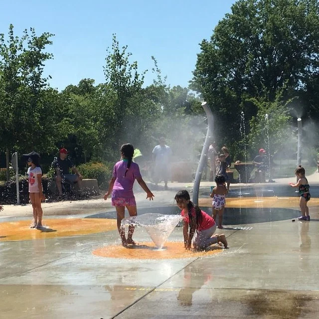large splash pad play features for kids of all ages