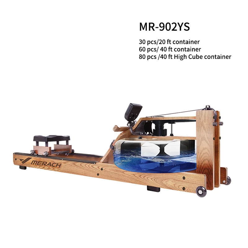Wooden Water Resistance Training Rowing Machine Sport With Monitor Rower Club Rowing Machine