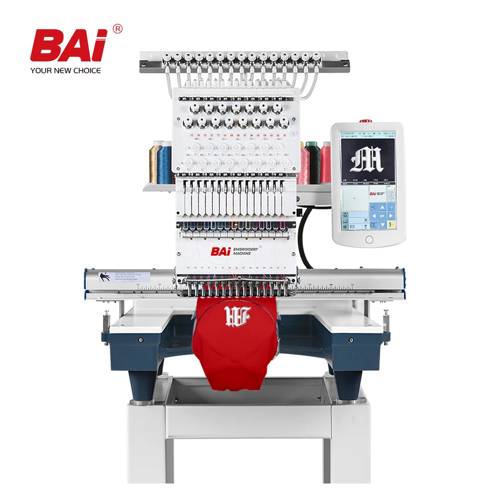 BAI single head automatic high quality embroidery machine with professional engineer after-sales service
