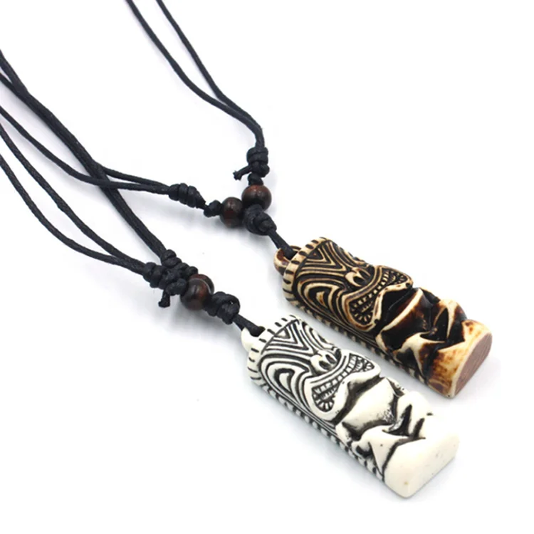 Hot Sale Maya necklace yak bone necklaces Indian pendant Primitive tribes jewelry Handmade TIKI Choker for surfing