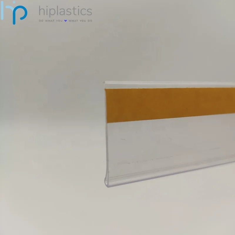 Hiplastics DBR26 Clear Plastic Strip Price Holder Self Adhesive Magnetic Label Holders for Warehouse Racking