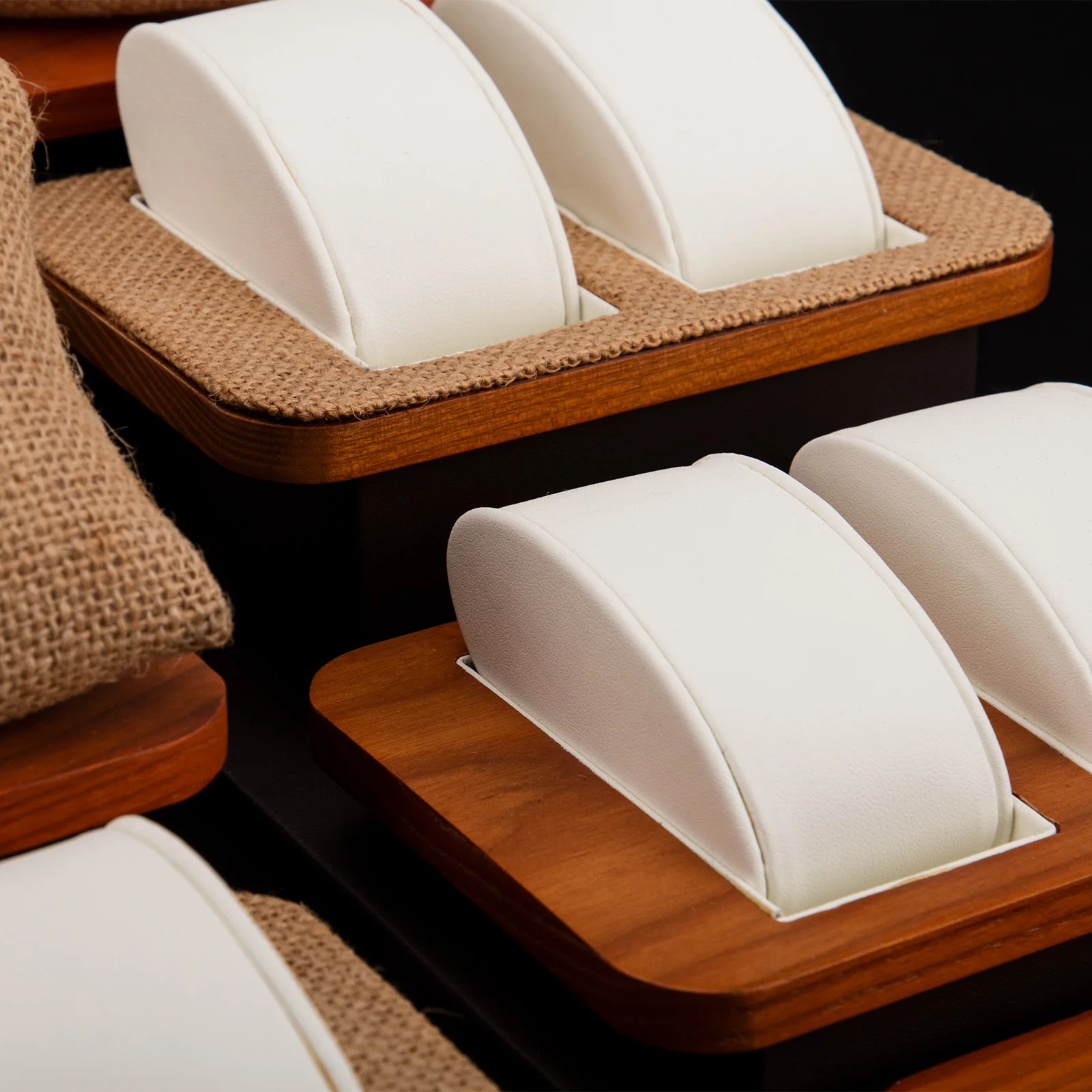 Buying Festival Hot Sale Jewelry Display Stand High-end Fashion Decoration Wooden Watch Design Props Gray Watch Display Props