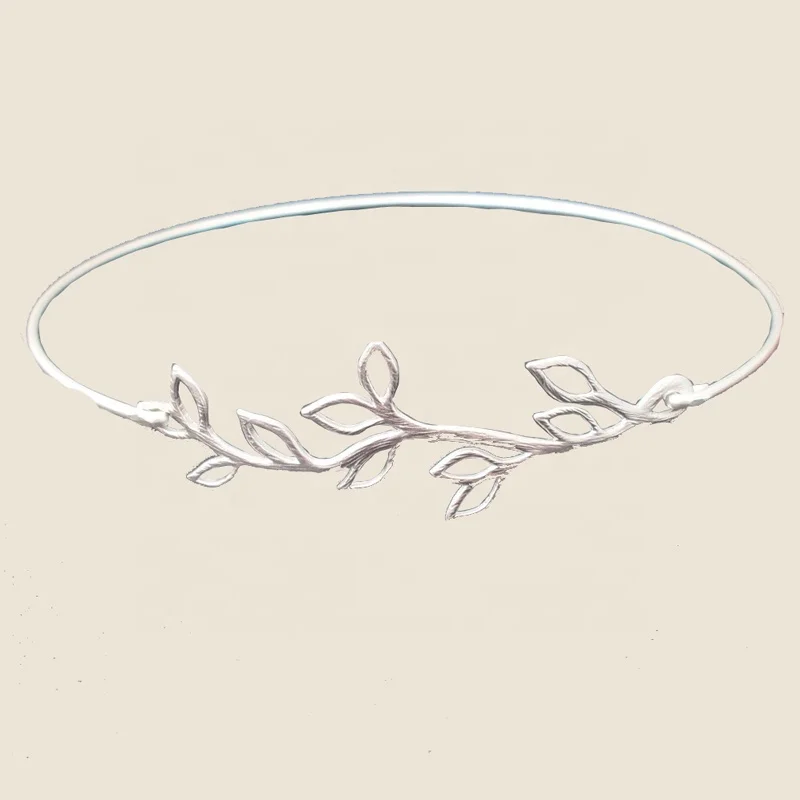 
HYH new fashion solid 925 silver leaf bangle 