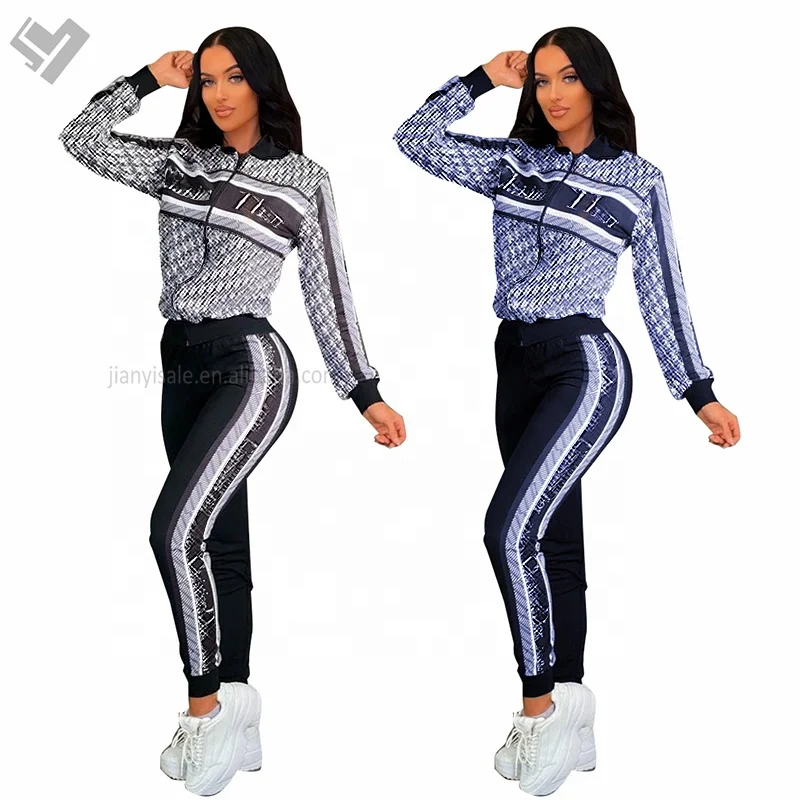 2023 Fall Winter Designer Print joggers Suit Tracksuits Designer Print Zipper Up 2 Piece Pants Set Brand Luxury Two Piece Sets
