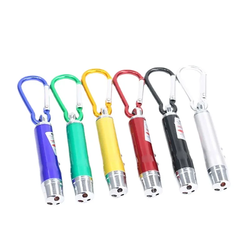 LED  Portable Mini Flashlight 3 in 1 Multifunction LED Pocket Size UV Torch 6 Colors Optional Display Package With Key Chain