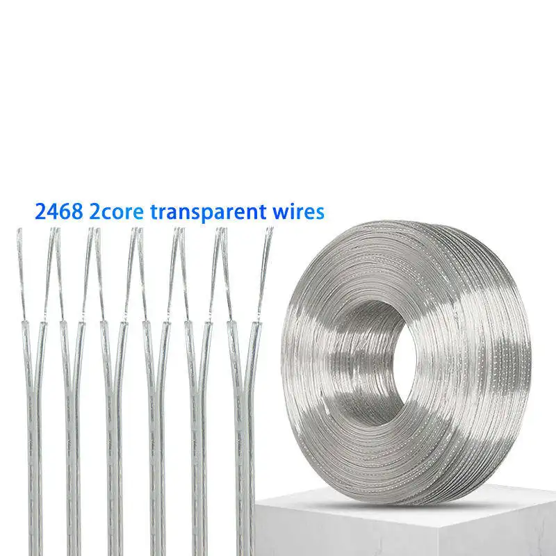 26 awm 2468 18 20 22 24 26 28 awg 2468 Cable Factory 2468 26AWG transparent Parallel cable 2 Core Tinned Copper wire